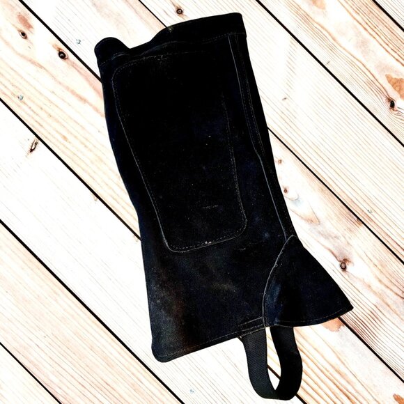 Equestrian Half Chaps Black Suede Tab Closure Womens Large - Picture 10 of 10